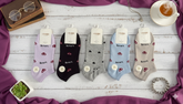 "Women’s Cotton Ankle Socks – 5-Pair Assorted Cat Love| Soft, Breathable, Everyday Wear" (LAS12)